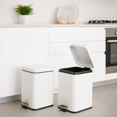 PAPELERA CUADRADA 6LTS Blanco