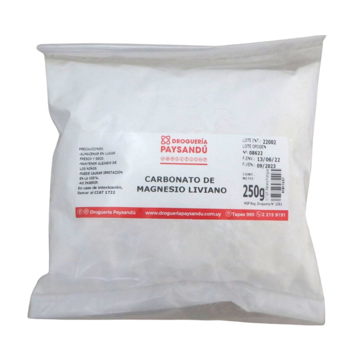 Carbonato de magnesio - 250 g 