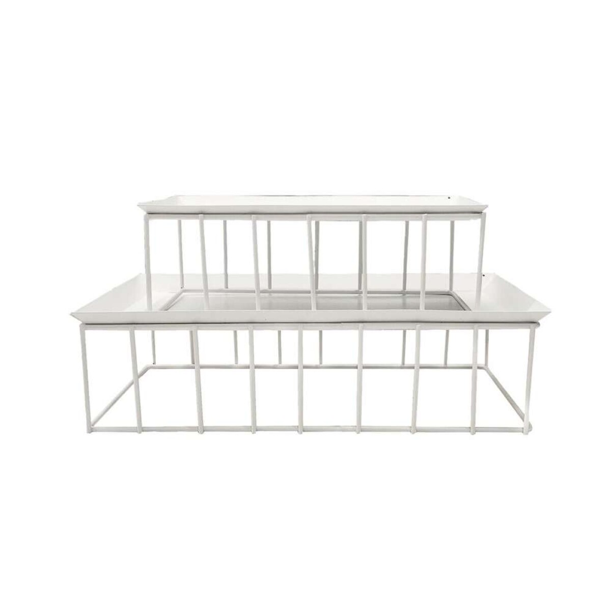 SET X2 SOPORTE METALICO 30x15x9/23x10x9cm - BLANCO 
