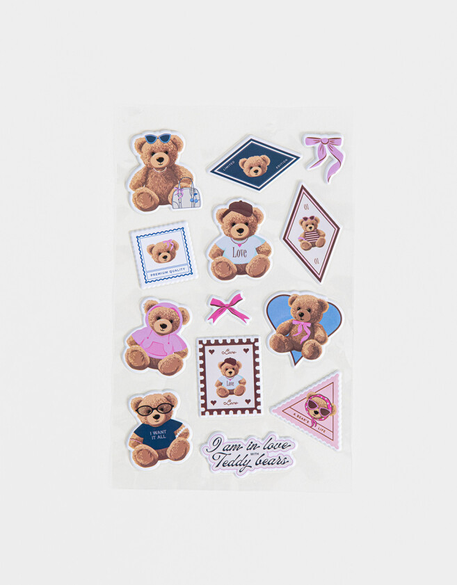 Stickers y Album Stickers Puffy Set De Stickers Teddy - Combinacion Multicolor