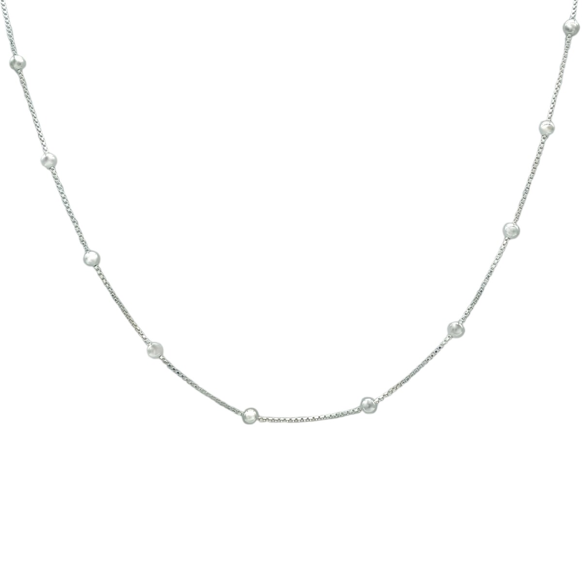 Cadena Bolitas-Plata 925-Sin Piedra-CD3039 - sinpiedra 