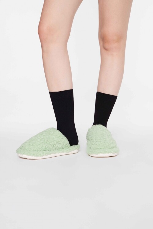 Pantufla Sherpa Verde Limon Z