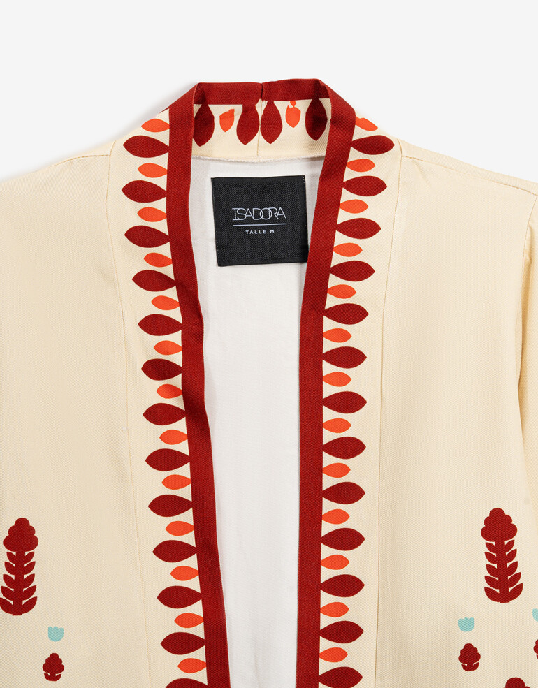 Kimonos Kimono Corto Estampado Bohemio - Combinacion Bicolor