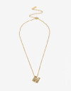 Cadena Corta con Dije Metal Collar Acero Inicial M - Dorado