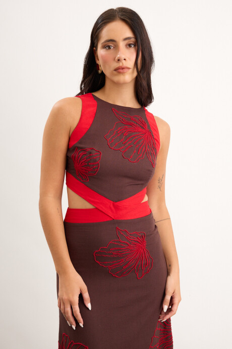 Vestido Floresta Marrón