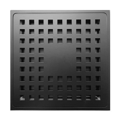 Desagüe Cuadrado 15X15 Color Negro Mate En Acero Inoxidable 000