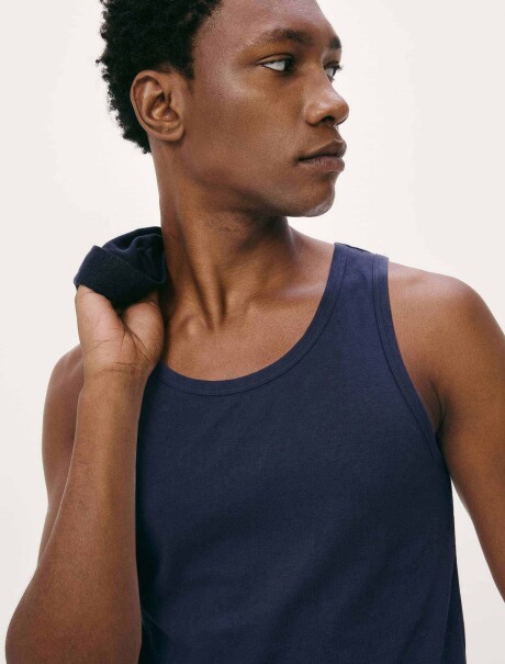 MUSCULOSA BÁSICA MASCULINA  AZUL