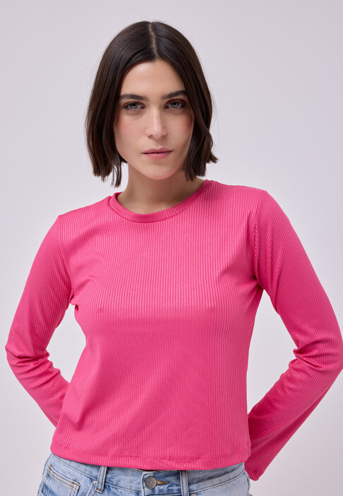 Remera Flora Fucsia
