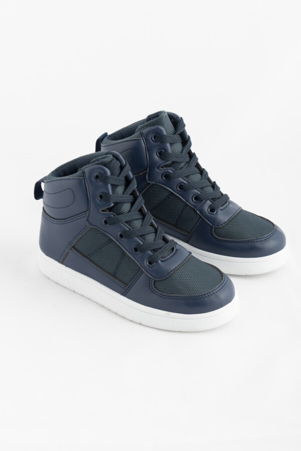 Zapatilla acordonada gris Azul