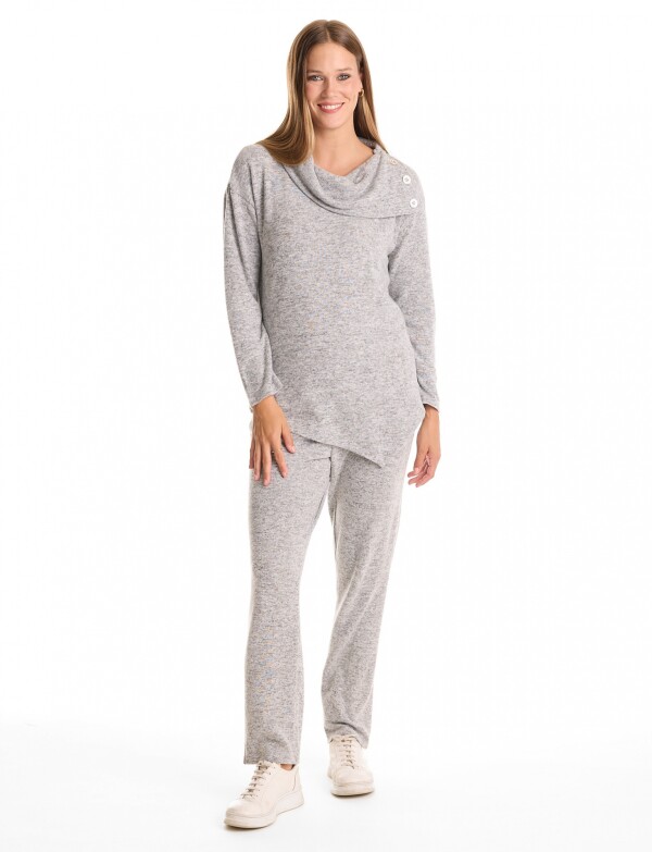 Buzo Soft Cuello Volcado GRIS