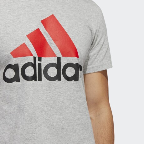 Remera Adidas Hombre Moda Basic Bos Tee Grey/Red S/C