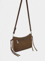 Bolso Bandolera Con Tiras Laterales camel