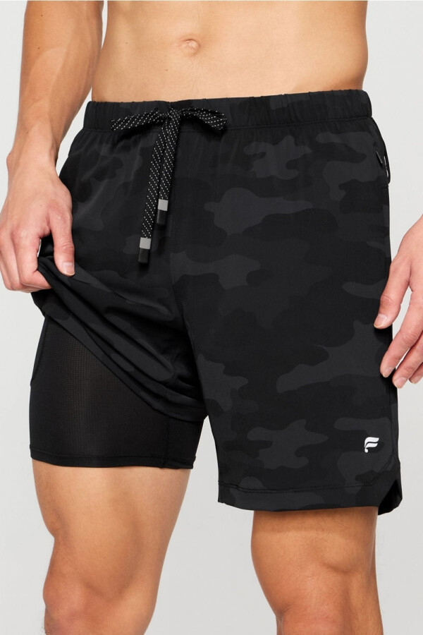 Short The 7 One Short (Lined) Hombre Black Tactical Camo