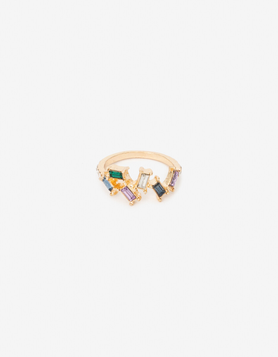 Anillo Metal Y Strass Color 