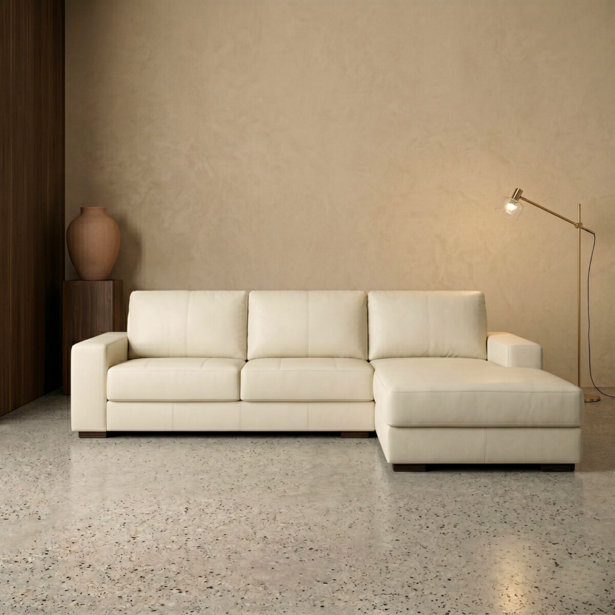 Sillón 3 cuerpos con Chaise - Como - Arena Izquierdo 