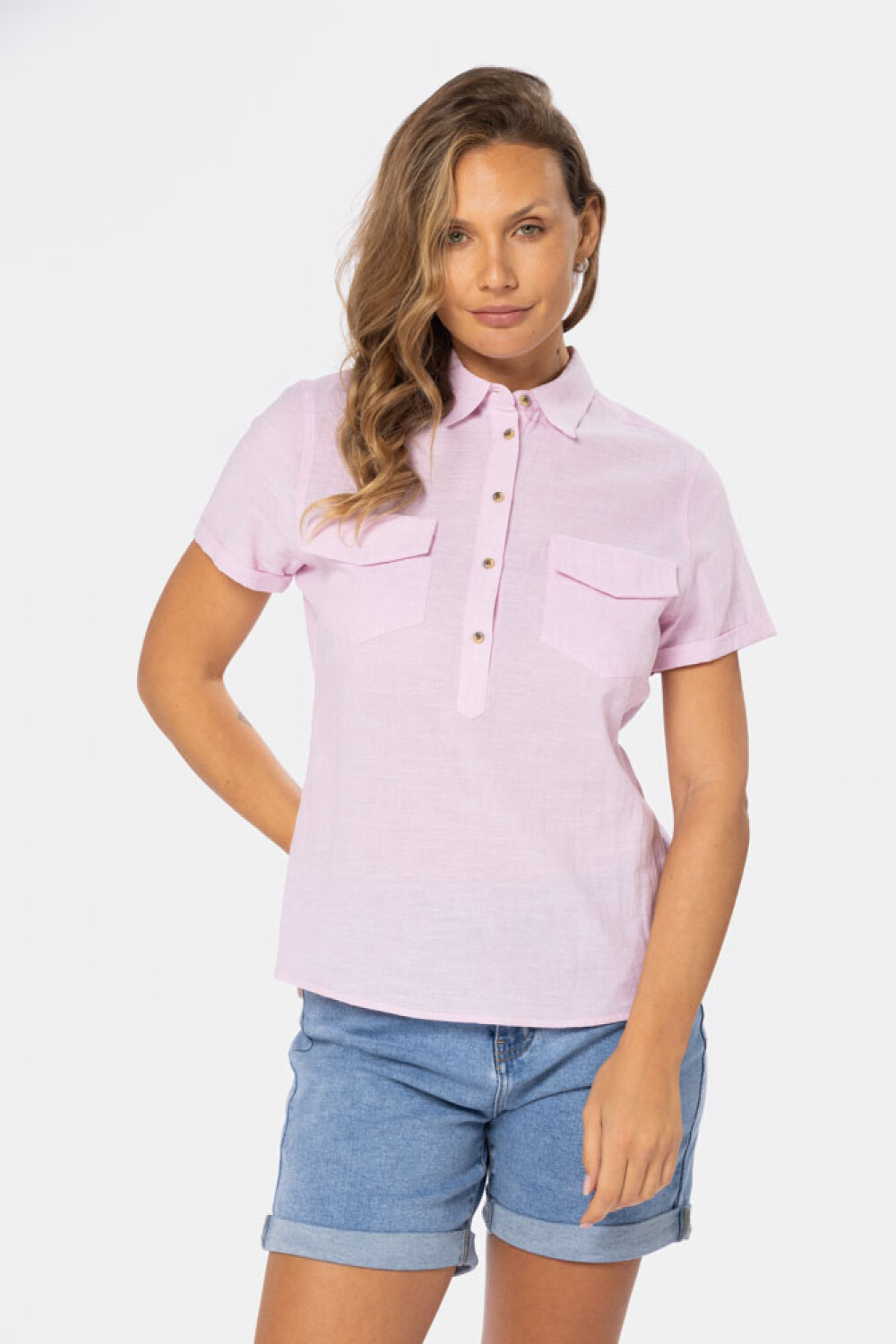CAMISA DE LINO Rosa