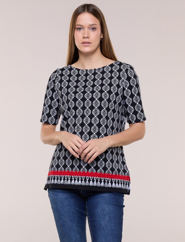 Remera Estampa Geométrica NEGRO/BLANCO