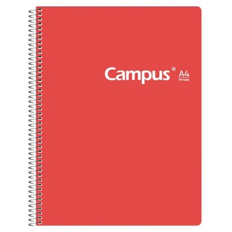 Cuadernola Campus 96 Hojas Tapa Dura Colores Pastel Rojo