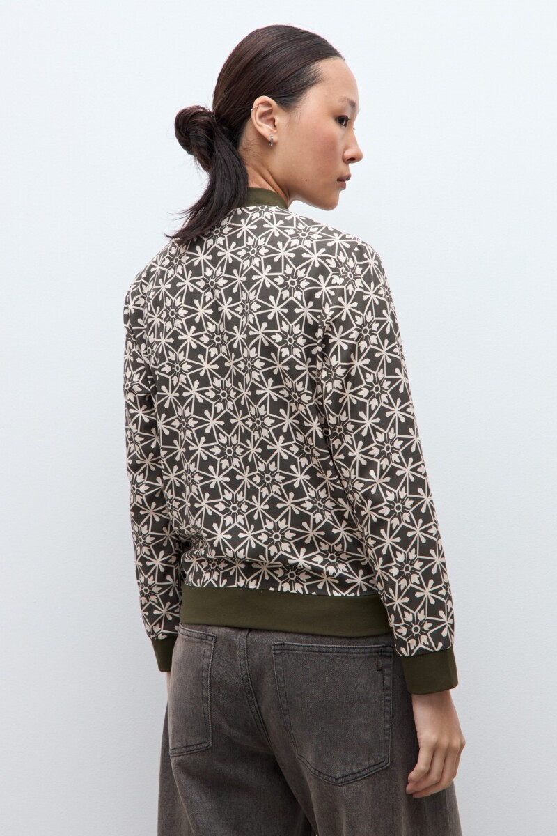 Bomber estampa Jade verde oliva