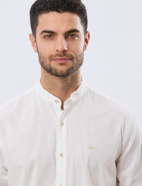 CAMISA LINO CUELLO MAO Blanco