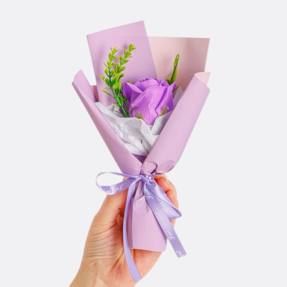 Detalle Flor De Regalo - Jabón En Mini Ramo - Lila 