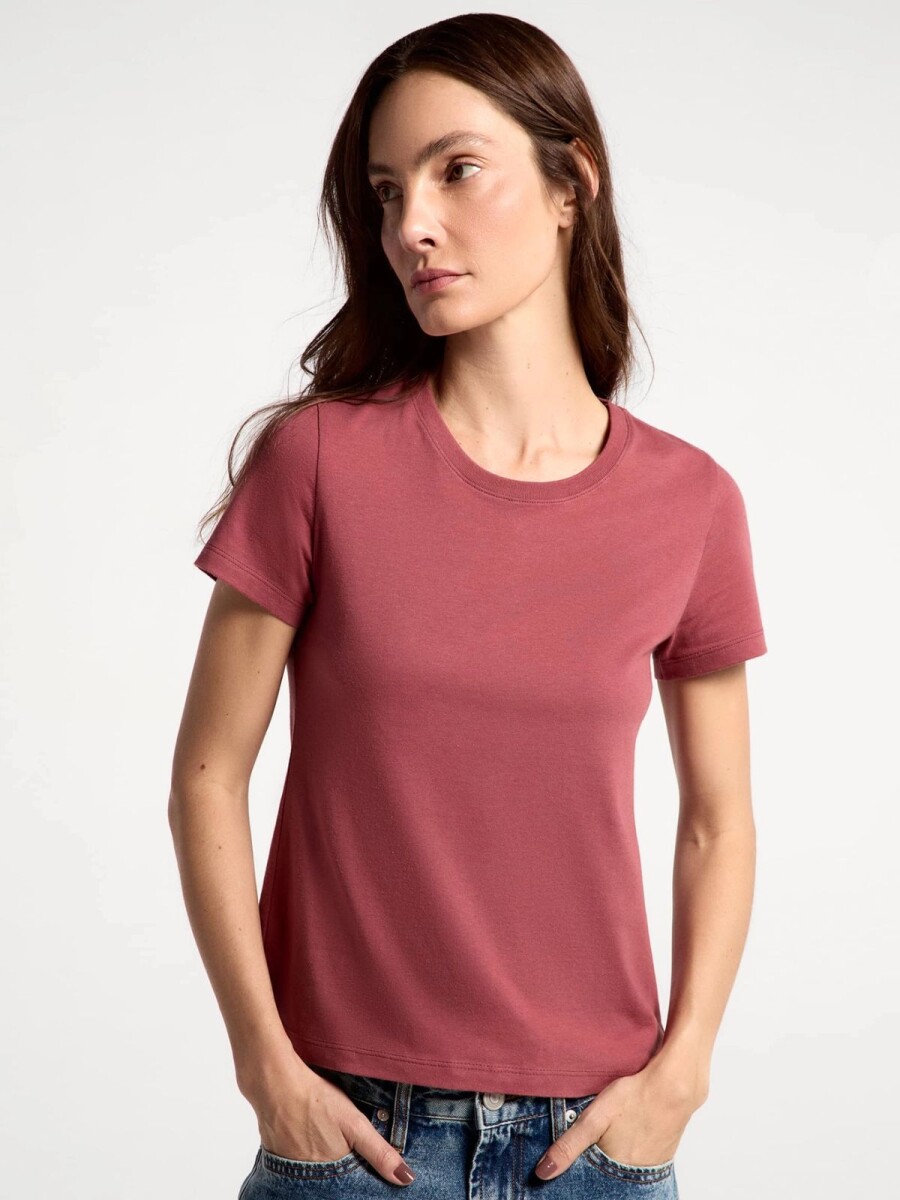 CAMISETA BÁSICA SLIM WORLD - ROSA 