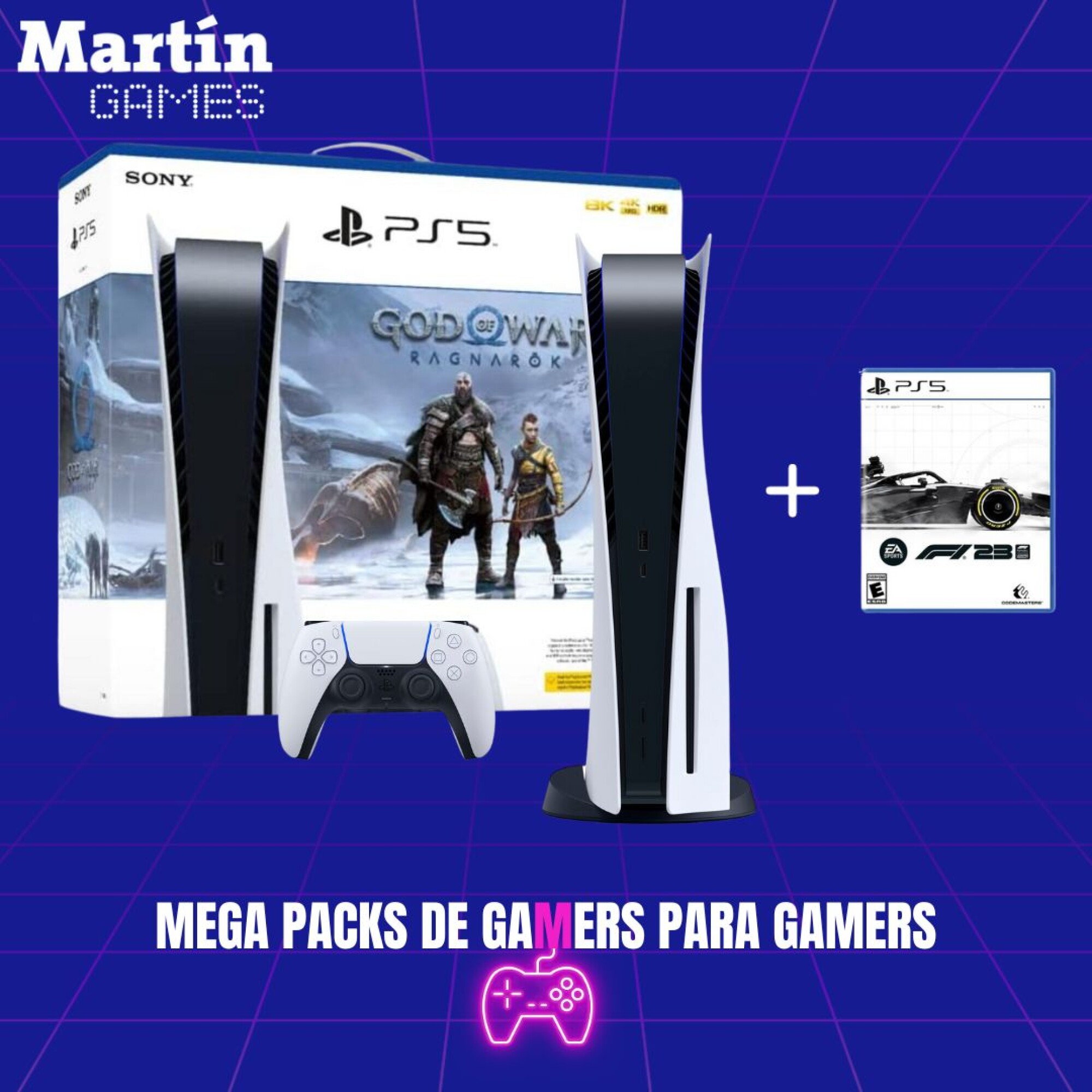 PS5 0KM CON LECTORA + GOD OF WAR RAGNAROK + F1 2023 — Martín Games