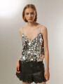 Musculosa Carmin Plateado