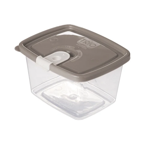 Recipiente Cuadrado con Broche 600 ml Varios Colores GRIS