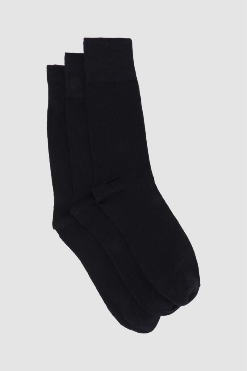 Pack x3 media lisa sujecion suave hombre - Negro 