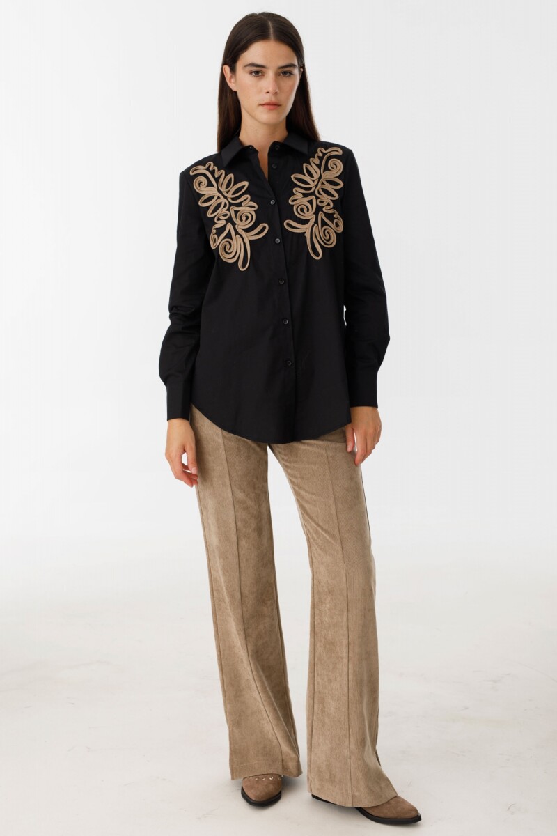 Camisa Barroca Negro/Vison
