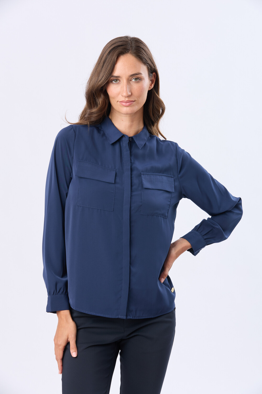 BLUSA MANGA LARGA Azul