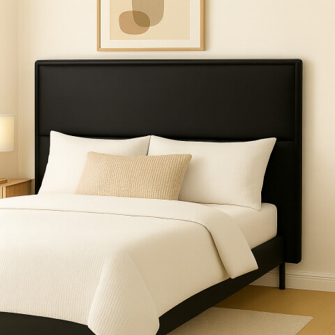 Respaldo de Cama para Dormitorio Premium 2 Plazas / Queen en Tela Negra PU Respaldo de Cama para Dormitorio Premium 2 Plazas / Queen en Tela Negra PU