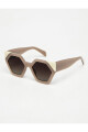 Tiwi Hexagon I - 102 Shiny Bicolor Coconut/beige With Brown Gradie