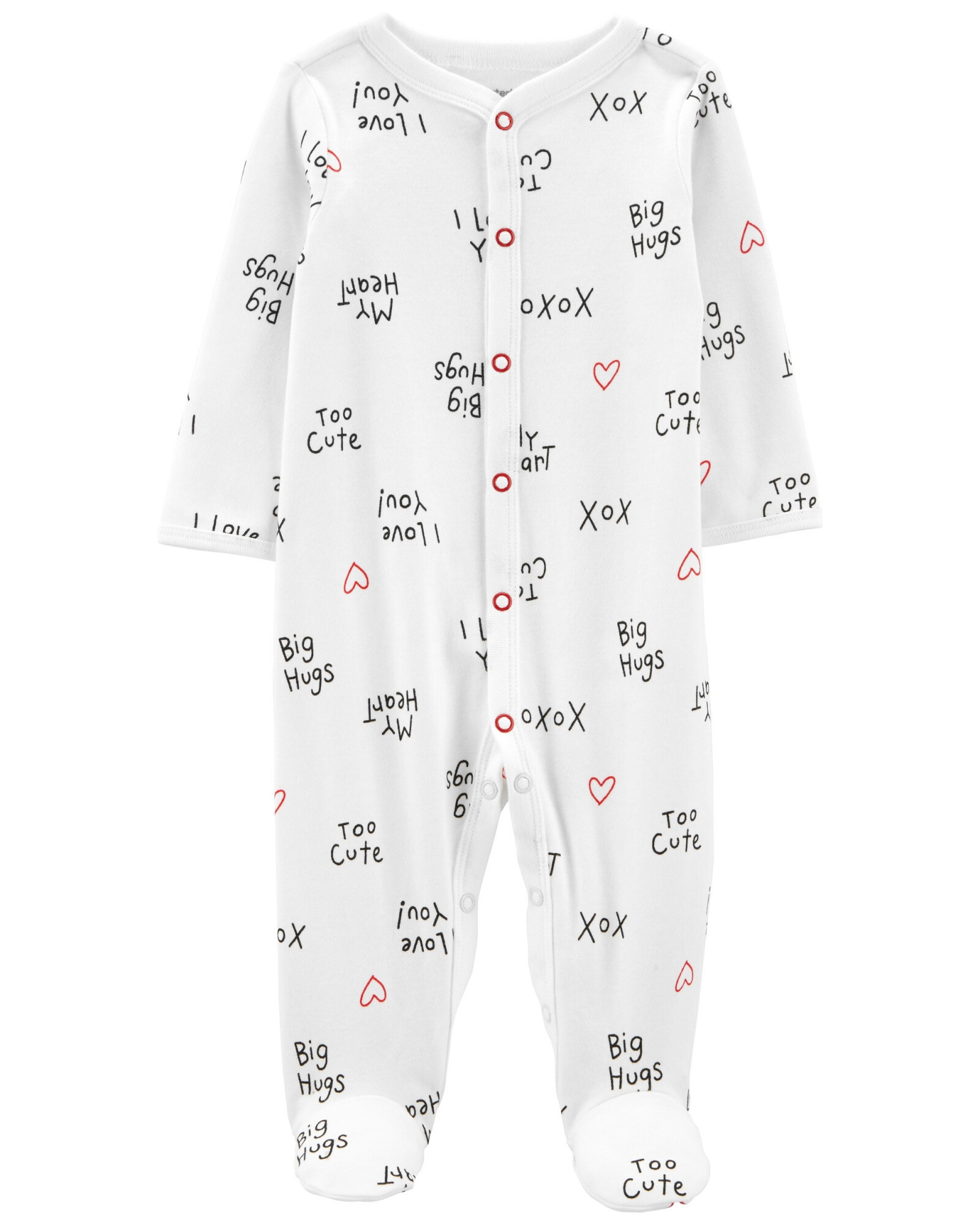 Pijama una pieza de algodón, con pie, estampado Sin color