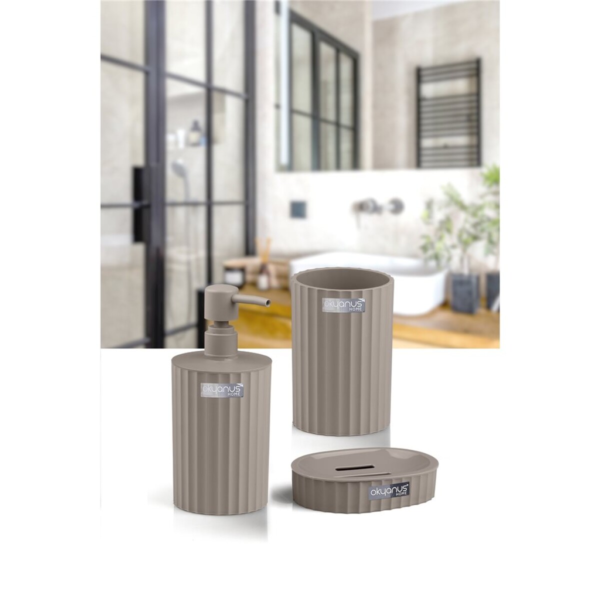 SET 3PCS BAÑO COLESIUM PP MARRON 