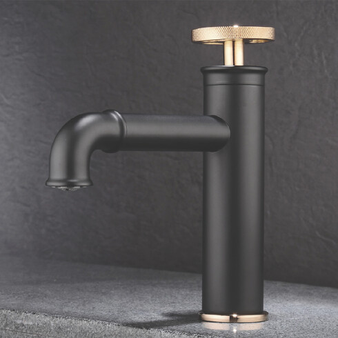 GRIFERIA LAVATORIO MONOCOMANDO INDUSTRIAL NEGRO MATE Y BG 000