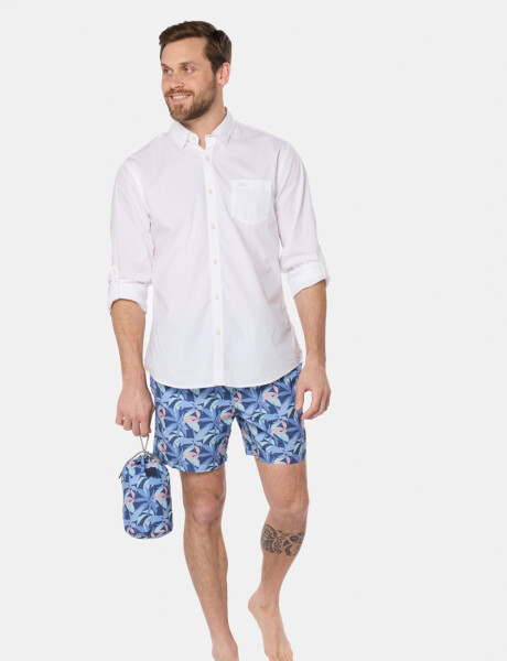 SHORT DE BAÑO ESTAMPADO Marino