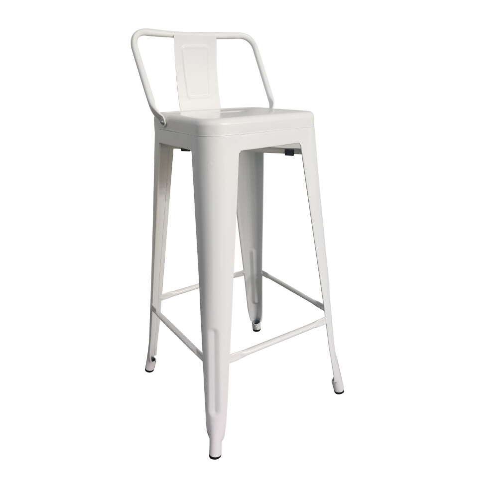 BUTACA TABURETE BAR CY-30 2 METAL BLANCO ESTILO TOLIX