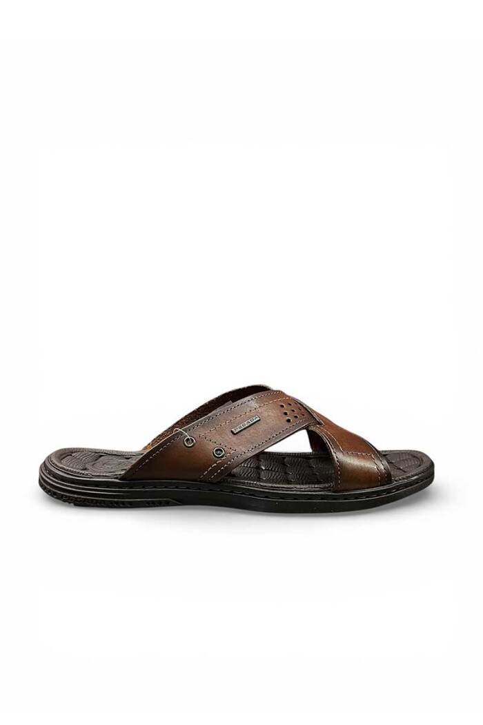 SANDALIA PEGADA CUERO 131222 Marron