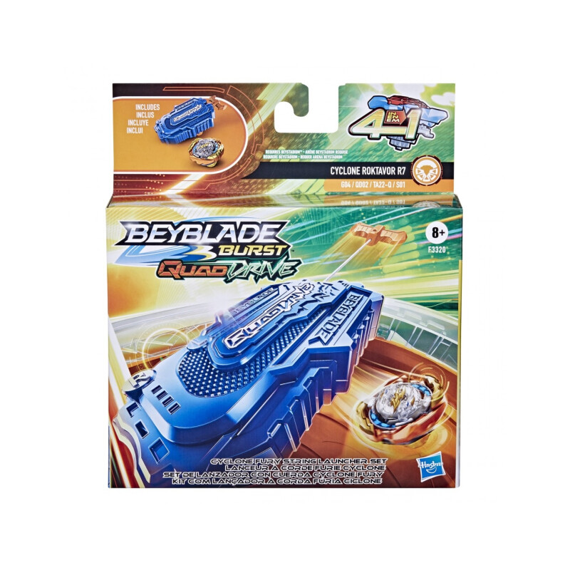 Lanzador de Cuerdas Hasbro Beyblade Burst Quad Drive Cyclone Roktavor R7 4 en 1 Lanzador de Cuerdas Hasbro Beyblade Burst Quad Drive Cyclone Roktavor R7 4 en 1
