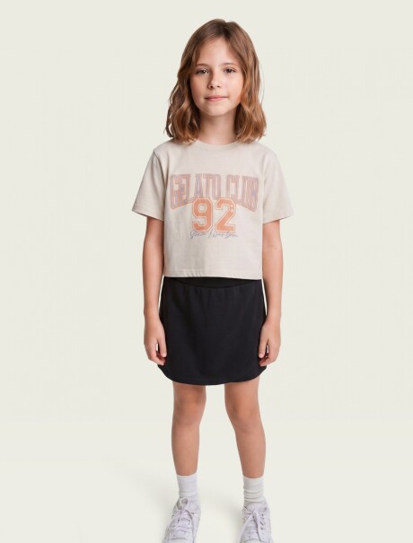 CONJUNTO REMERA CON SHORT POLLERA MULTICOLOR