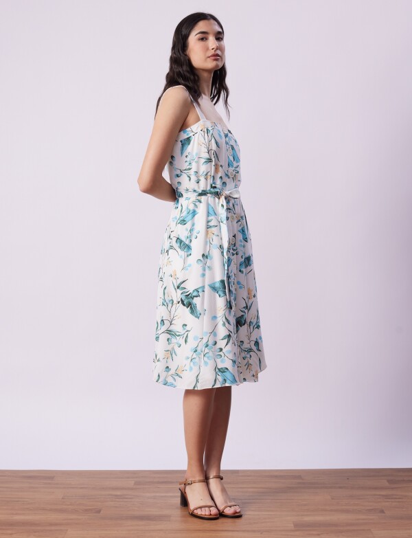 Vestido Botones Printed CRUDO/MULTI