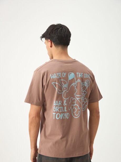 REMERA THE DOG MARRON