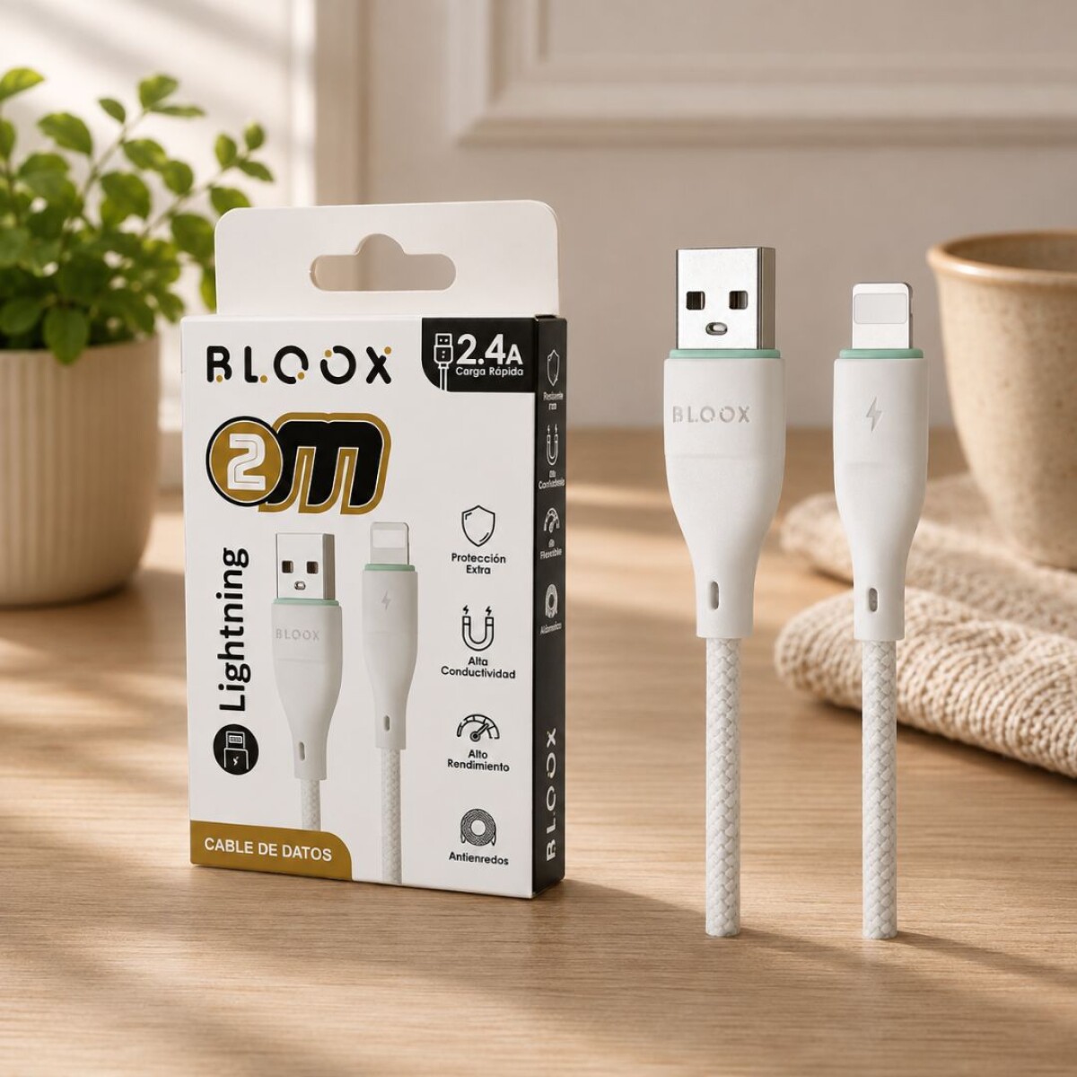 Cable de Datos Usb a Lightning Bloox 200cm 