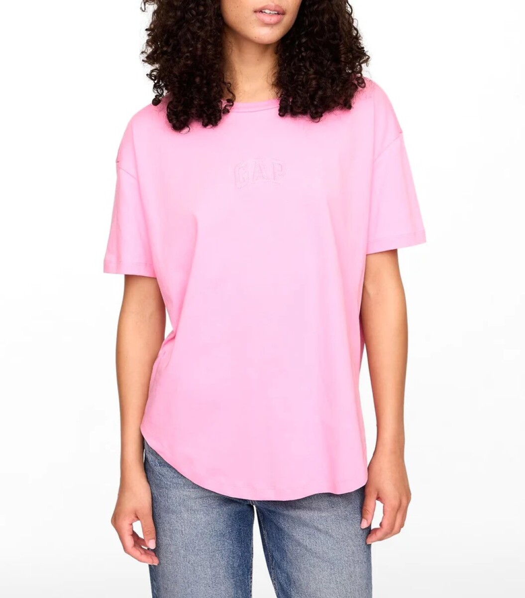 Remera Boyfriend Logo Gap Mujer - Parisian Pink 