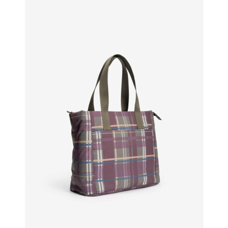 Cartera Shopper Con Doble Asa De Hombro Estampado Escoces