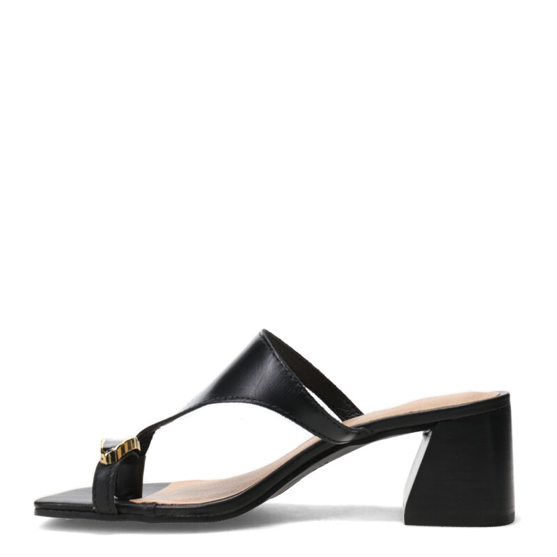 Sandalias de Mujer Bottero Taco Y Aplique Negro