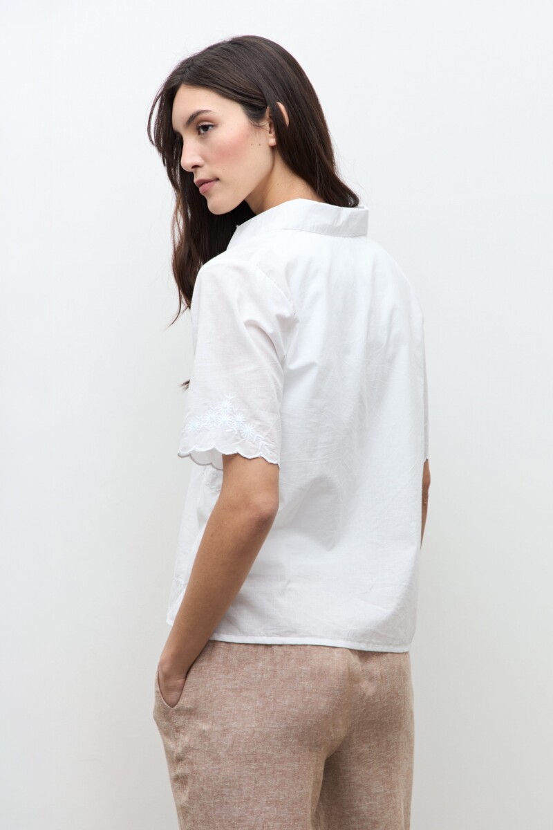 Camisa bordada blanco