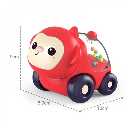 Autito Sonajero Animal Auto Rodante en Plástico Bebé Huanger Rojo